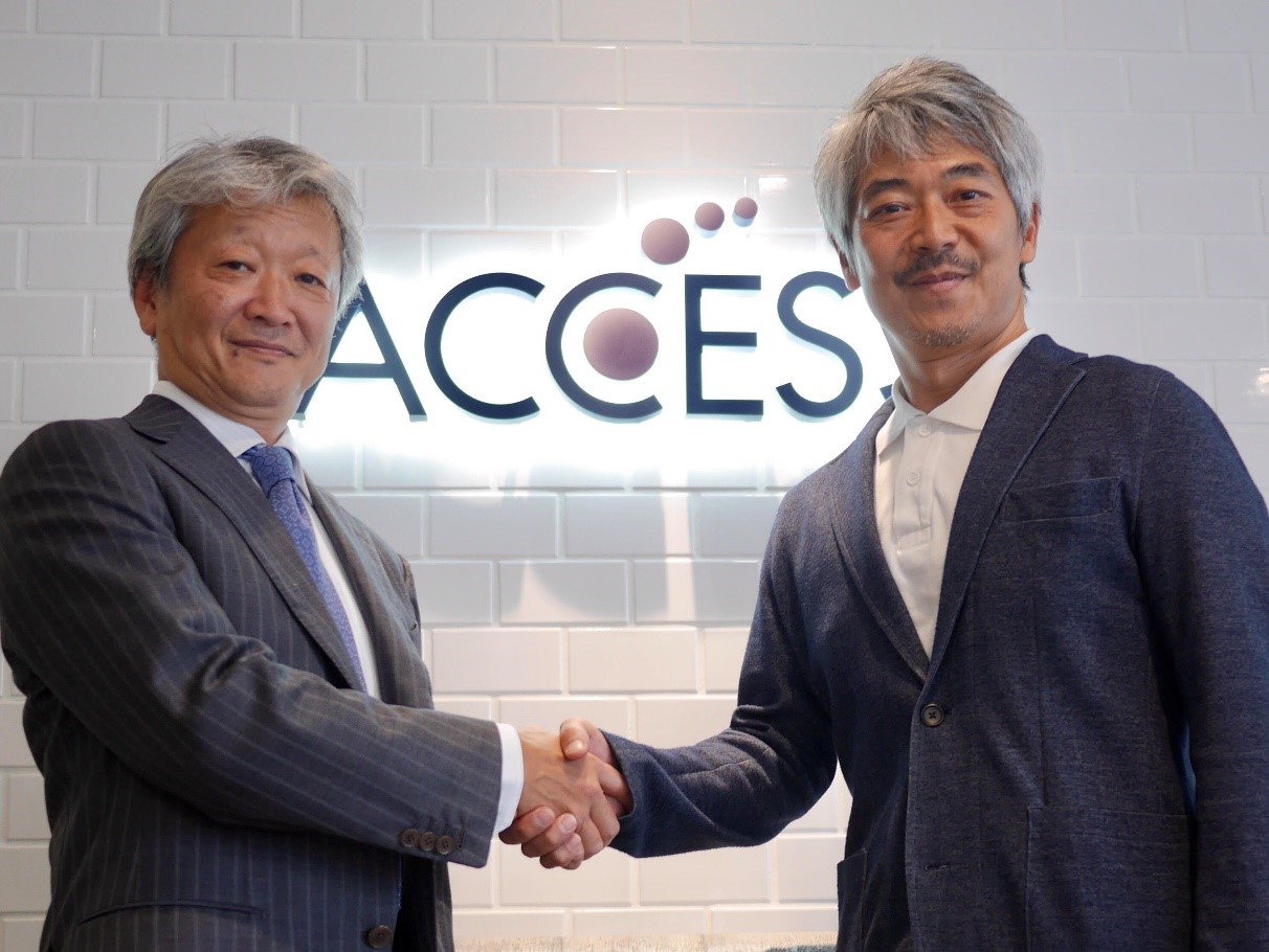 ACCESS代表取締役 社長執行役員 大石 清恭、エアロネクスト代表取締役CEO 田路圭輔